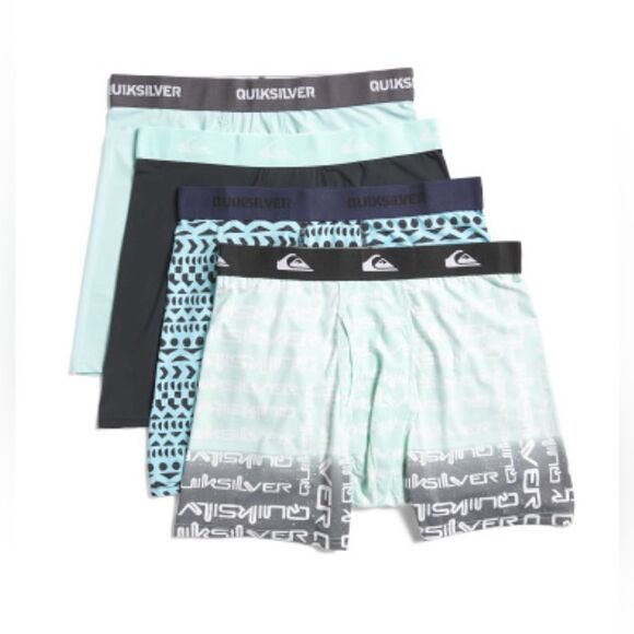 Quicksilver Multi S Multi Performance Nylon Fly Front Boxer Briefs Pack of 4 - Picture 1 of 4